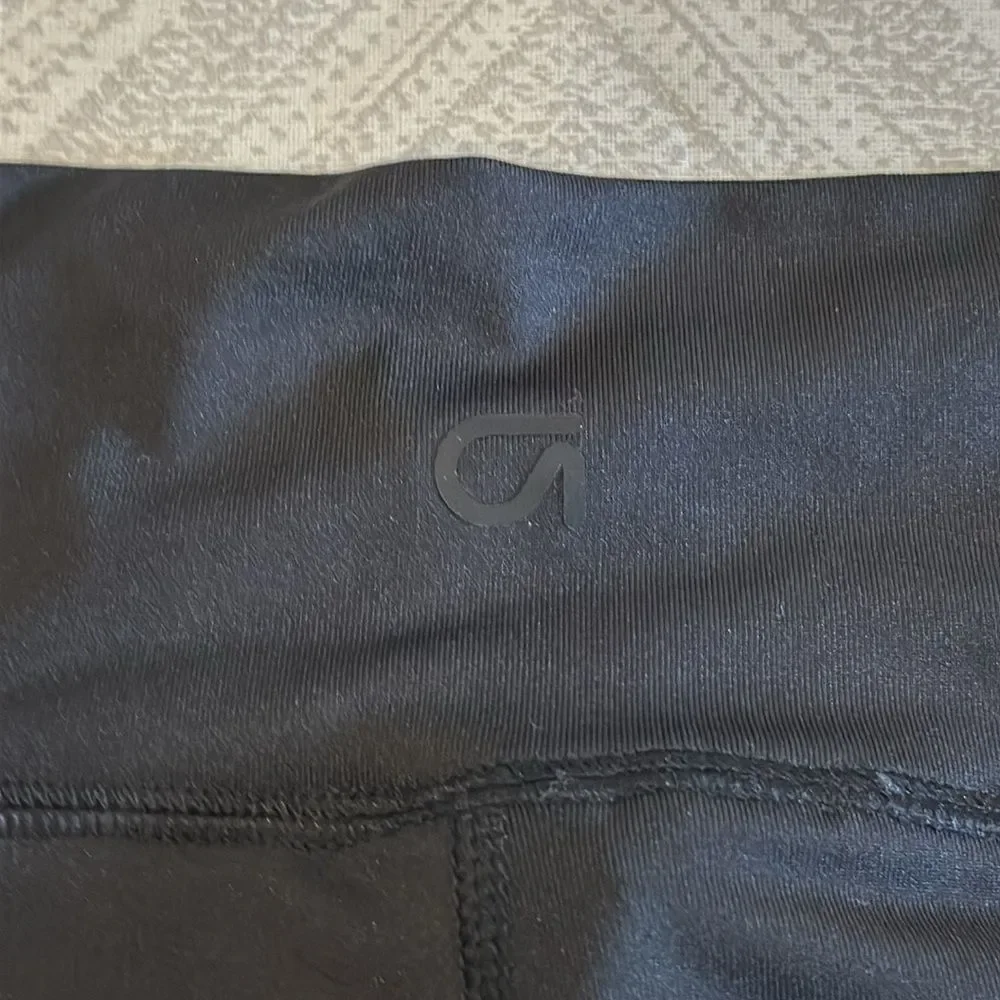 Gap Teen Black Dipped Waist Full Length Leggings, Size 14-16
